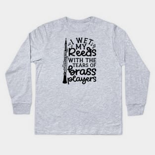 I Wet My Reed With The Tears Of Brass Players Oboe Marching Band Cute Funny Kids Long Sleeve T-Shirt